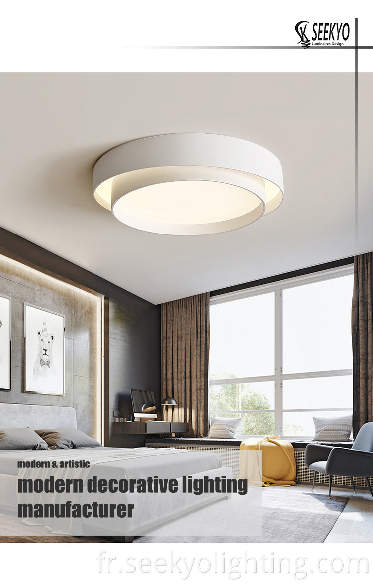 The black or white Double LED iron circular ceiling lamp is a modern and stylish lighting fixture that features two LED lights in a circular shape.